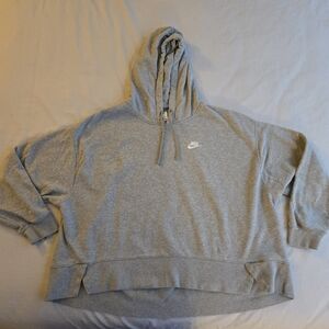 Nike Sportswear Split Hem Gray Hoodie Sweatshirt